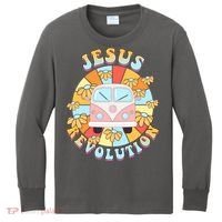 Jesus Revolution Retro Floral Hippie Kids Long Sleeve Shirt thumb 0