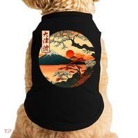 Japanese Red Sunset And Mountain Fuji Kanji Doggie Tank thumb 0