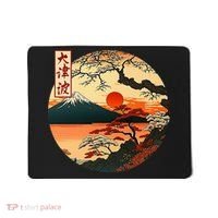 Japanese Red Sunset And Mountain Fuji Kanji Mousepad thumb 0