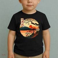 Japanese Red Sunset And Mountain Fuji Kanji Toddler T-Shirt thumb 2