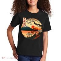 Japanese Red Sunset And Mountain Fuji Kanji Kids T-Shirt thumb 2