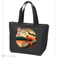 Japanese Red Sunset And Mountain Fuji Kanji Tote Bag thumb 3