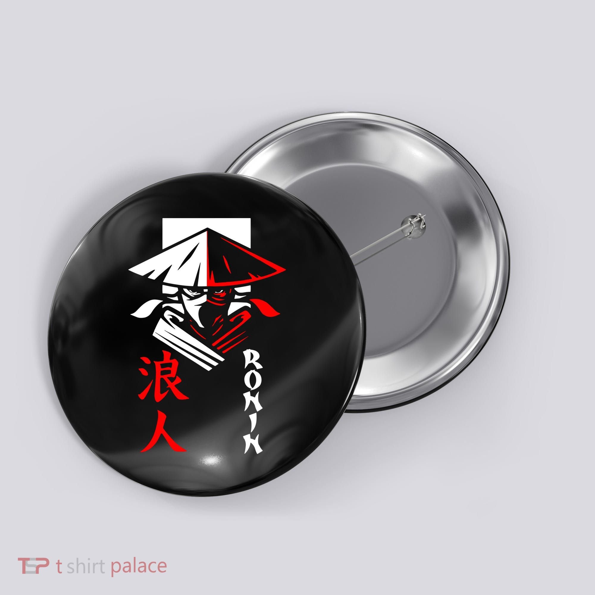 Japanese Ronin Samurai Warrior Bushido Button