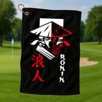 Japanese Ronin Samurai Warrior Bushido Golf Towel thumb 1