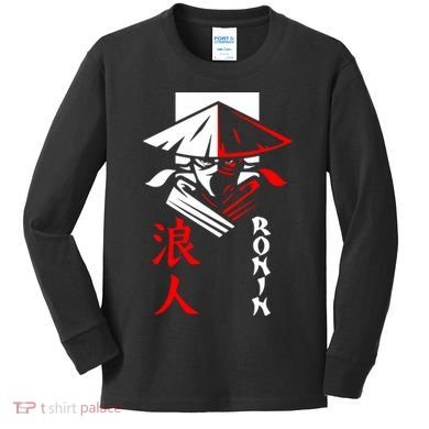 Japanese Ronin Samurai Warrior Bushido Kids Long Sleeve Shirt
