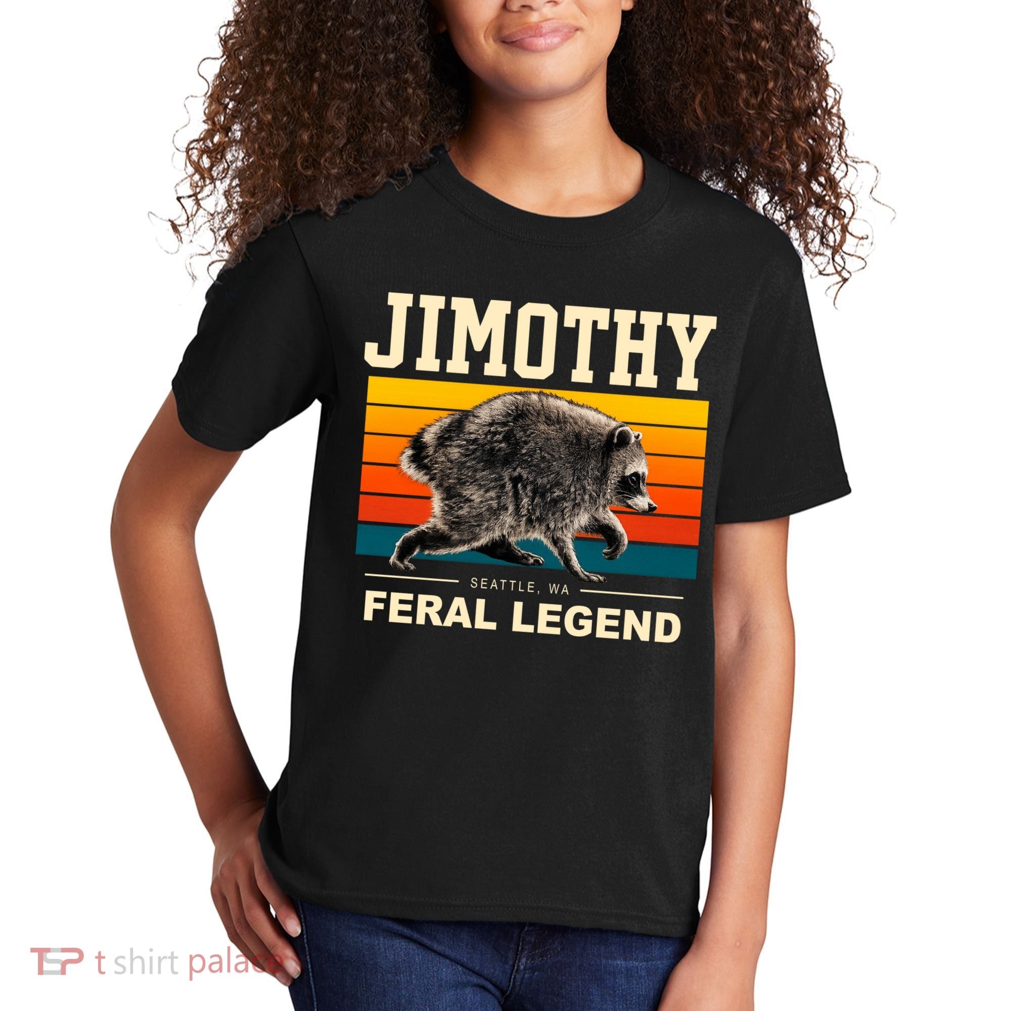 Jimothy Raccoon Seattle WA Feral Legend Kids T-Shirt
