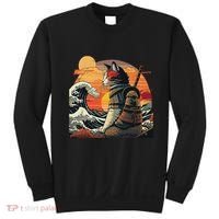 Japanese Retro Samurai Cat The Great Wave By Hokusai Sweatshirt thumb 0