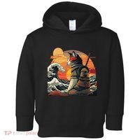 Japanese Retro Samurai Cat The Great Wave By Hokusai Toddler Hoodie thumb 0