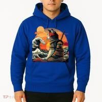 Japanese Retro Samurai Cat The Great Wave By Hokusai Hoodie thumb 2