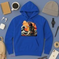 Japanese Retro Samurai Cat The Great Wave By Hokusai Hoodie thumb 3