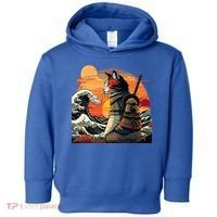 Japanese Retro Samurai Cat The Great Wave By Hokusai Toddler Hoodie thumb 0
