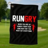 Just Run Tee XC Runner Cross Country Runners Training Golf Towel thumb 1