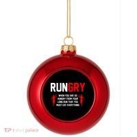 Just Run Tee XC Runner Cross Country Runners Training Plastic Christmas Ball Ornament thumb 0