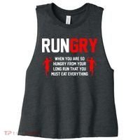 Just Run Tee XC Runner Cross Country Runners Training Women's Racerback Cropped Tank thumb 0