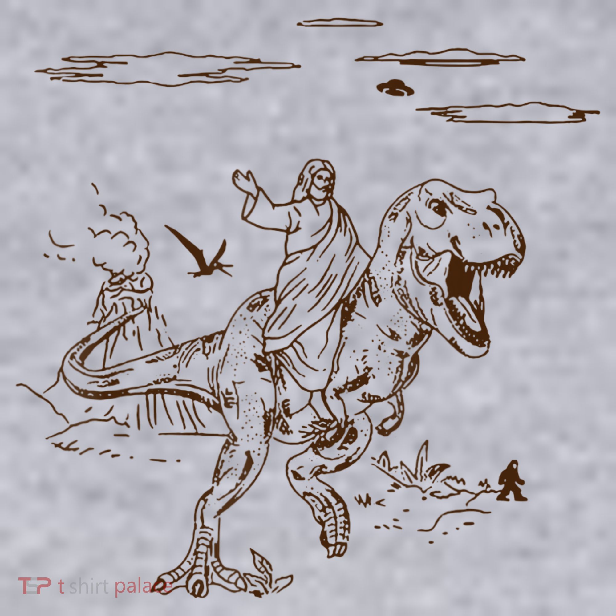 Jesus Riding TRex Dinosaur Women's Sweatshirt