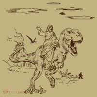 Jesus Riding TRex Dinosaur Long Sleeve Shirt thumb 2