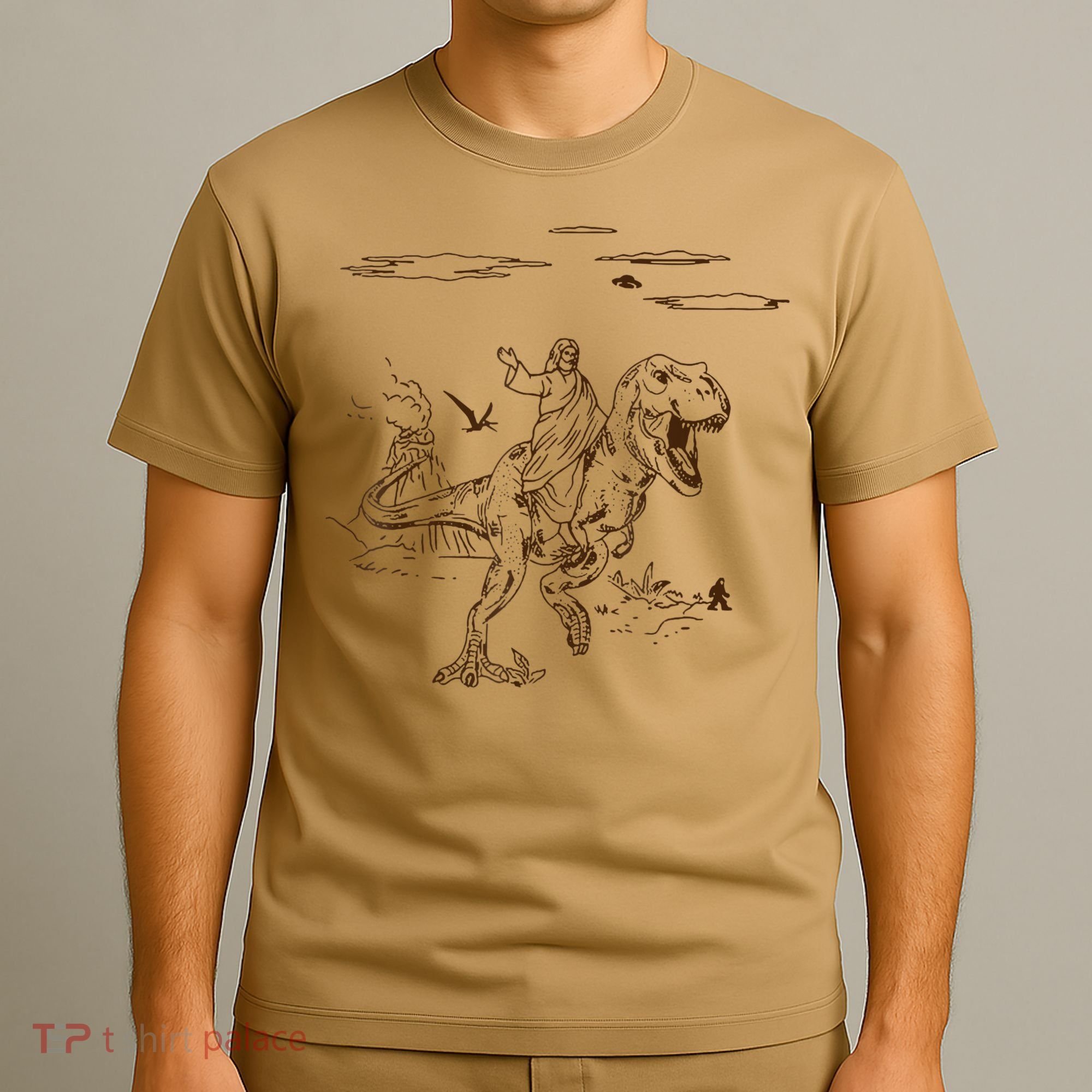 Jesus Riding TRex Dinosaur T-Shirt