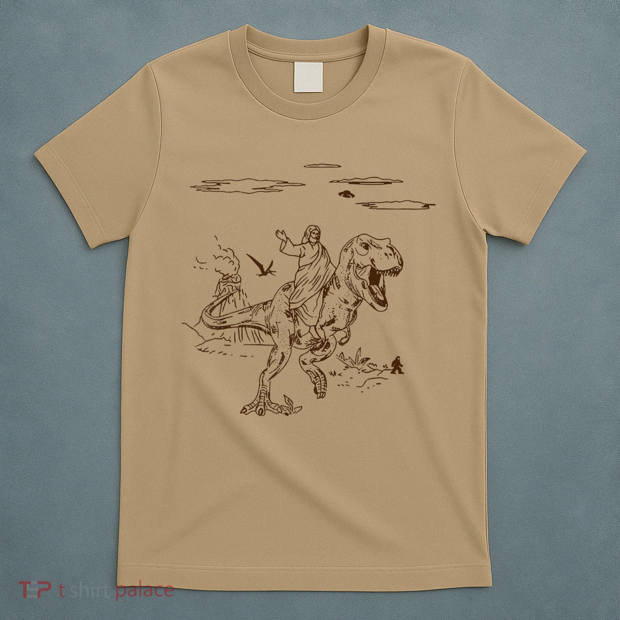 Jesus Riding TRex Dinosaur T-Shirt