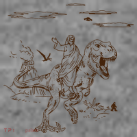 Jesus Riding TRex Dinosaur Toddler Hoodie thumb 2