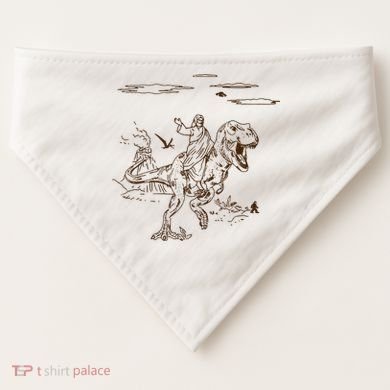 Jesus Riding TRex Dinosaur USA-Made Doggie Bandana