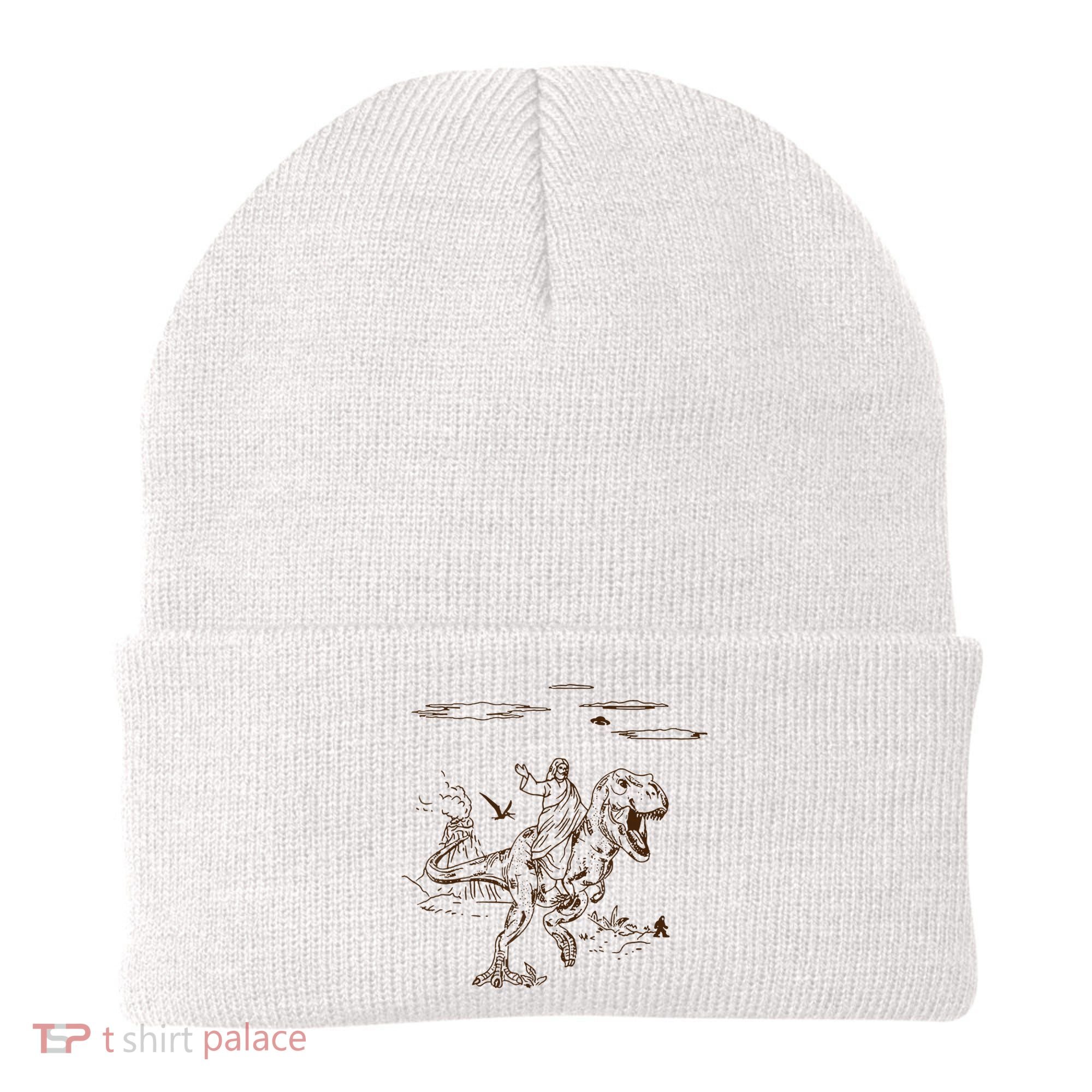 Jesus Riding TRex Dinosaur Beanie