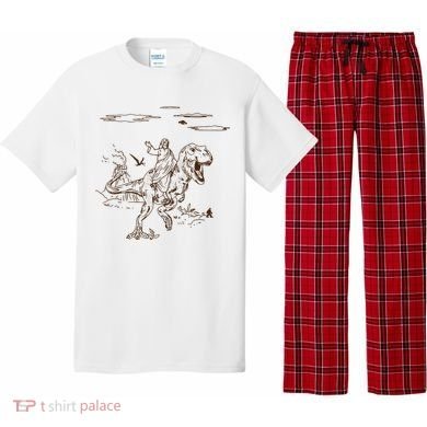 Jesus Riding TRex Dinosaur Pajama Set