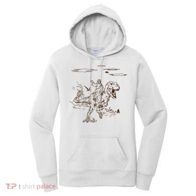 Jesus Riding TRex Dinosaur Women's Hoodie
