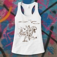 Jesus Riding TRex Dinosaur Women's Tank Top thumb 3