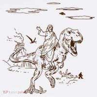 Jesus Riding TRex Dinosaur Baby Bodysuit thumb 2