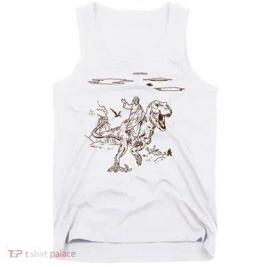 Jesus Riding TRex Dinosaur Tank Top