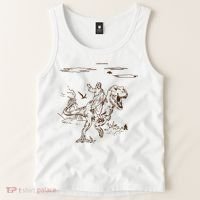 Jesus Riding TRex Dinosaur Tank Top thumb 2