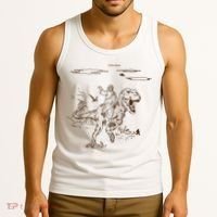 Jesus Riding TRex Dinosaur Tank Top thumb 3