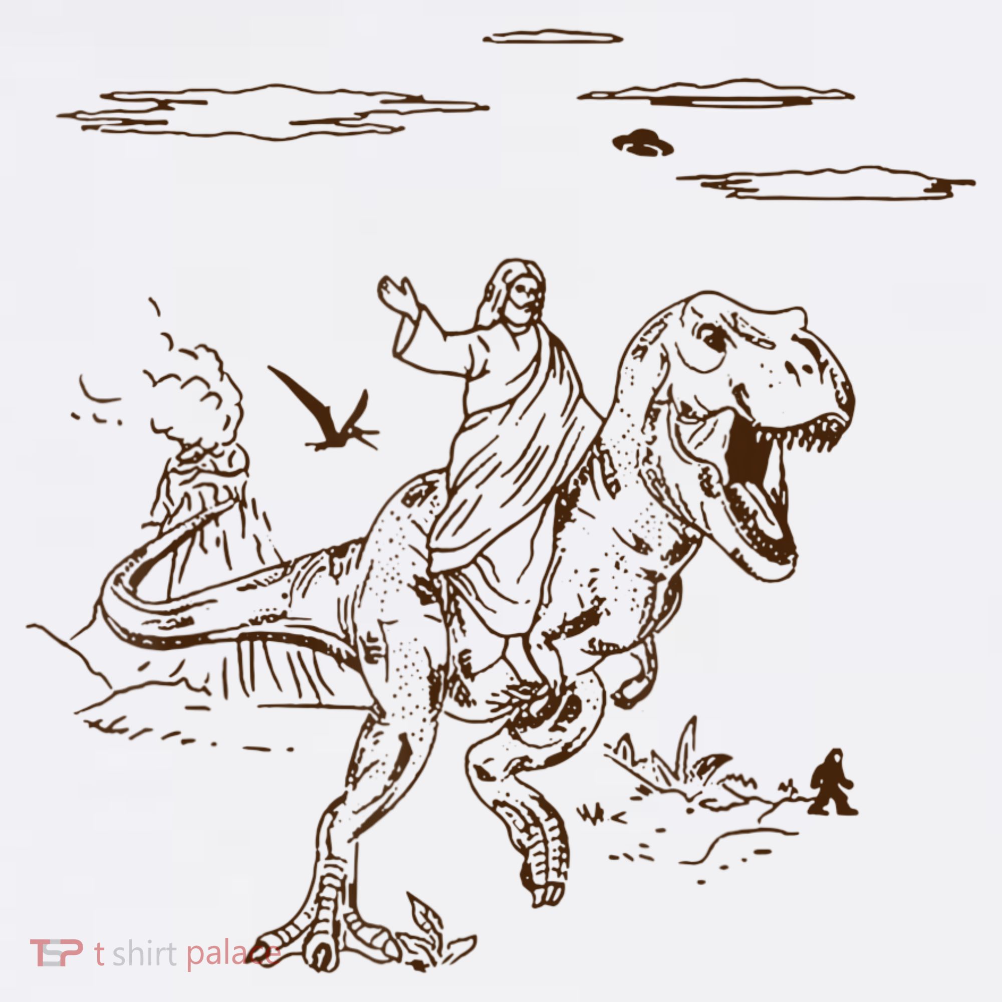 Jesus Riding TRex Dinosaur Tank Top