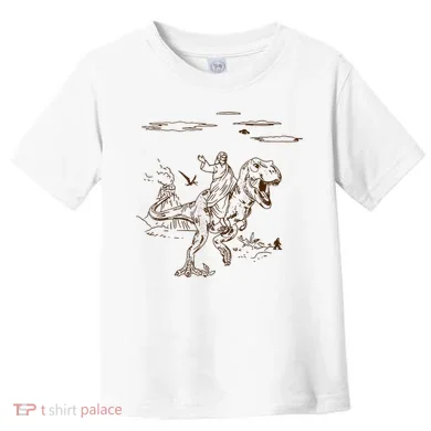 Jesus Riding TRex Dinosaur Toddler T-Shirt