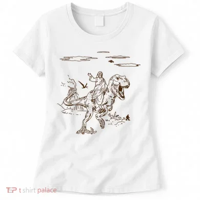 Jesus Riding TRex Dinosaur Women's T-Shirt