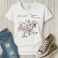 Jesus Riding TRex Dinosaur Women's T-Shirt thumb 3