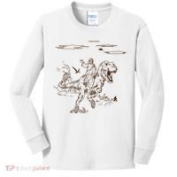 Jesus Riding TRex Dinosaur Kids Long Sleeve Shirt thumb 0