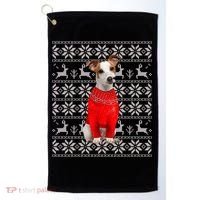 Jack Russell Terrier Ugly Sweater Christmas Meaningful Gift Funny Dog Gift Golf Towel thumb 0