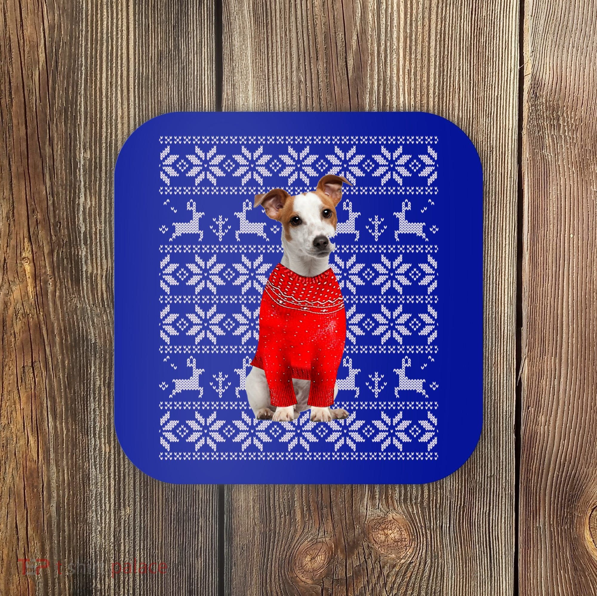 Jack Russell Terrier Ugly Sweater Christmas Meaningful Gift Funny Dog Gift Coaster