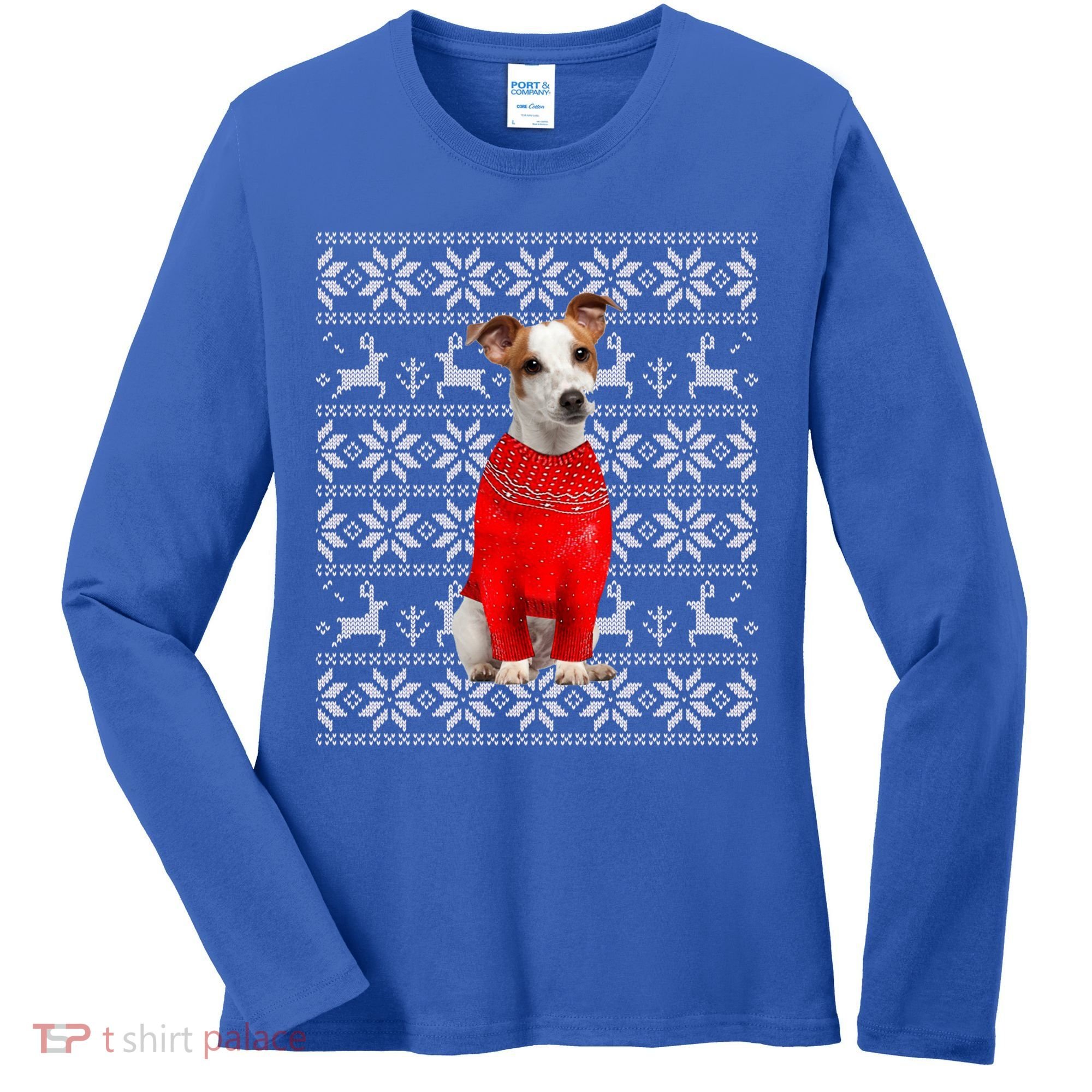 Jack Russell Terrier Ugly Sweater Christmas Meaningful Gift Funny Dog Gift Women's Long Sleeve Shirt