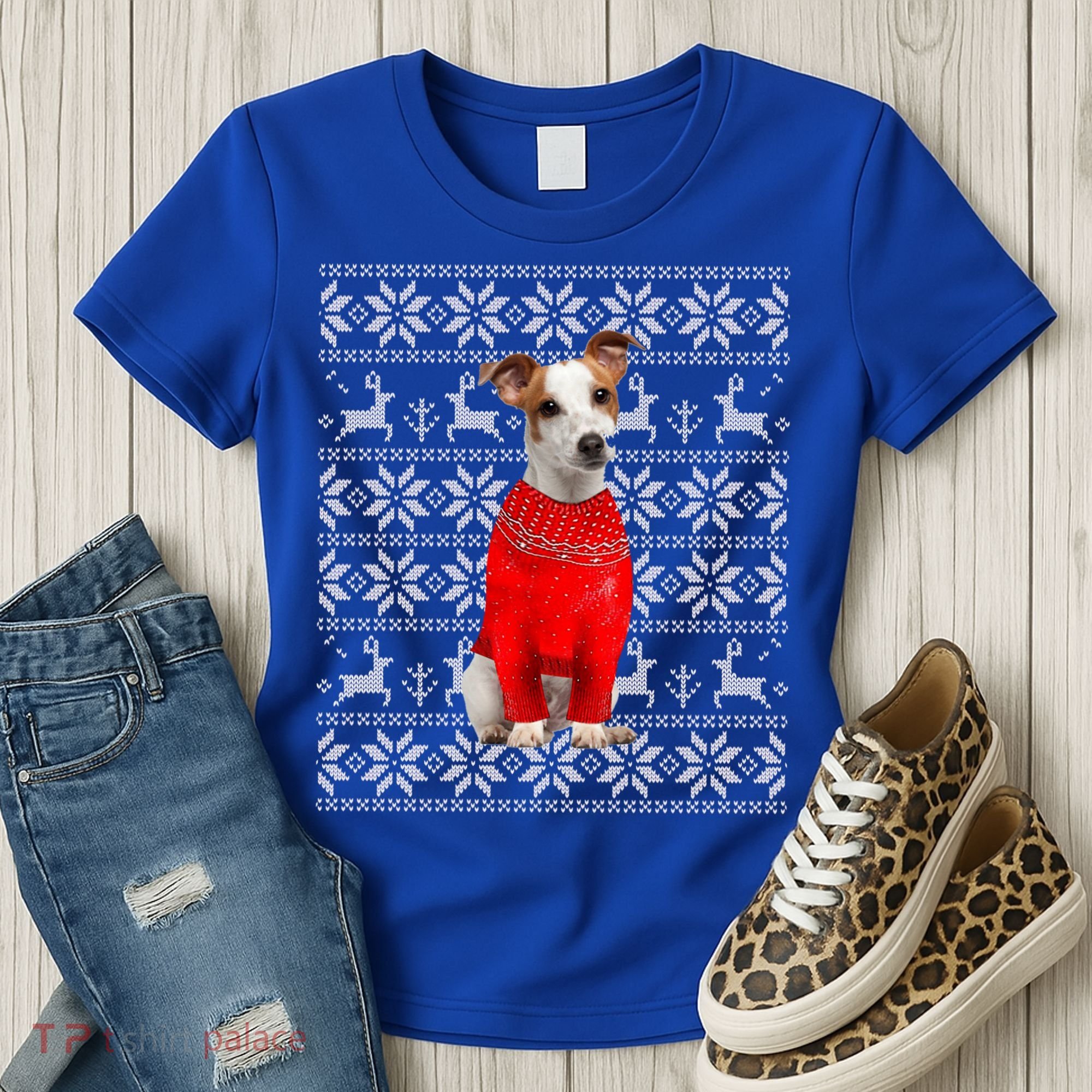 Jack Russell Terrier Ugly Sweater Christmas Meaningful Gift Funny Dog Gift Women's T-Shirt