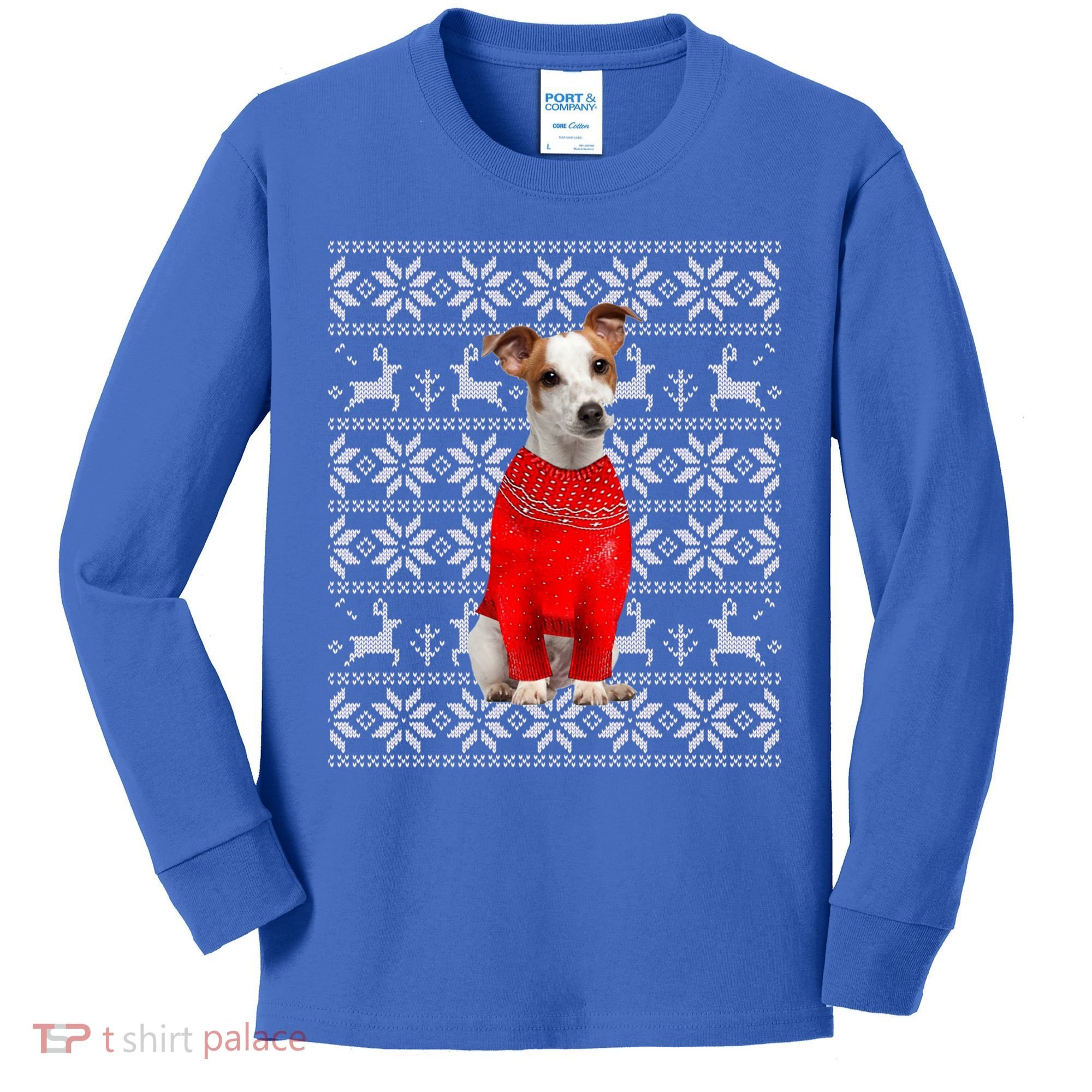 Jack Russell Terrier Ugly Sweater Christmas Meaningful Gift Funny Dog Gift Kids Long Sleeve Shirt