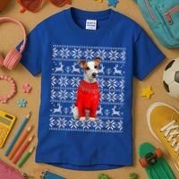 Jack Russell Terrier Ugly Sweater Christmas Meaningful Gift Funny Dog Gift Kids T-Shirt thumb 3