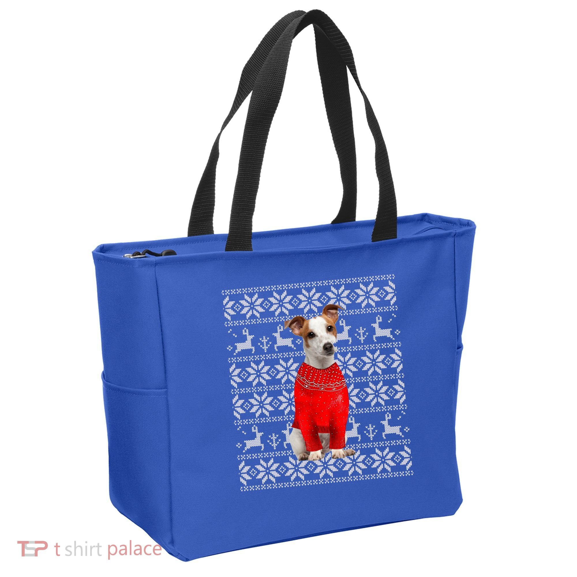 Jack Russell Terrier Ugly Sweater Christmas Meaningful Gift Funny Dog Gift Tote Bag