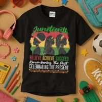Junenth Remembering The Past Celebrating The Present Kids T-Shirt thumb 3