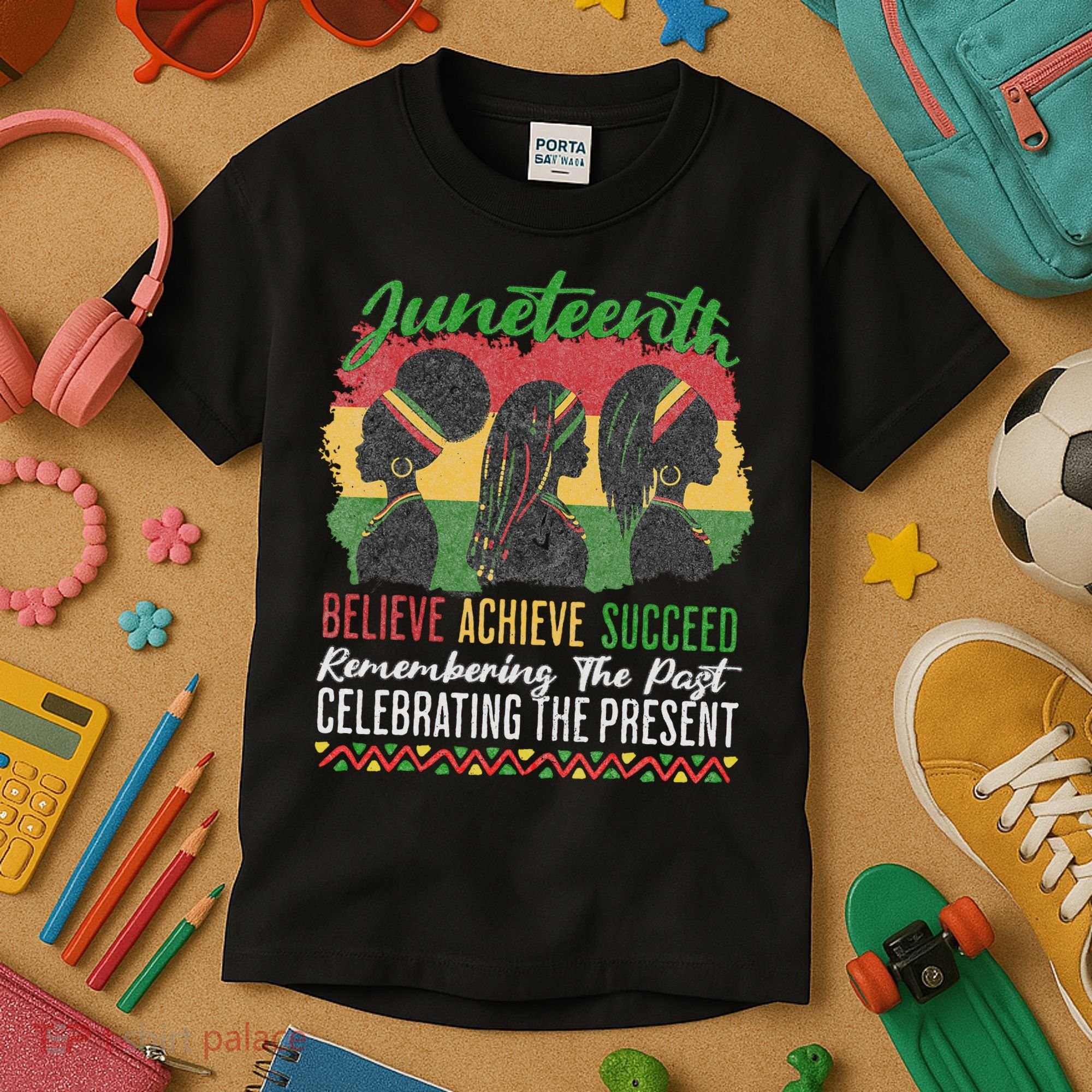 Junenth Remembering The Past Celebrating The Present Kids T-Shirt
