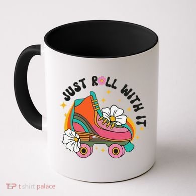 Just Roll With It Roller Skating Retro Summer Vintage Roller Coffee Mug