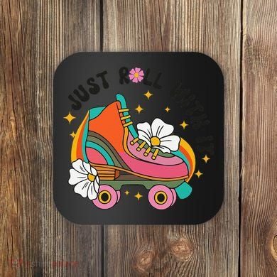 Just Roll With It Roller Skating Retro Summer Vintage Roller Coaster