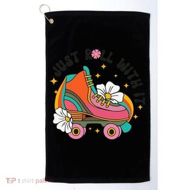 Just Roll With It Roller Skating Retro Summer Vintage Roller Golf Towel