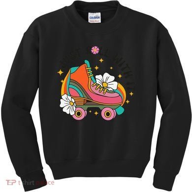 Just Roll With It Roller Skating Retro Summer Vintage Roller Kids Sweatshirt